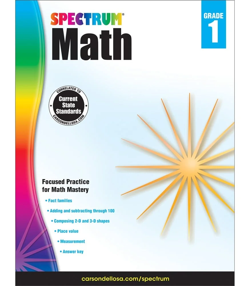 Rainbow stripe first-grade math practice book