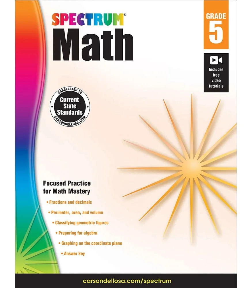 Grade 5 Spectrum Math practice cover