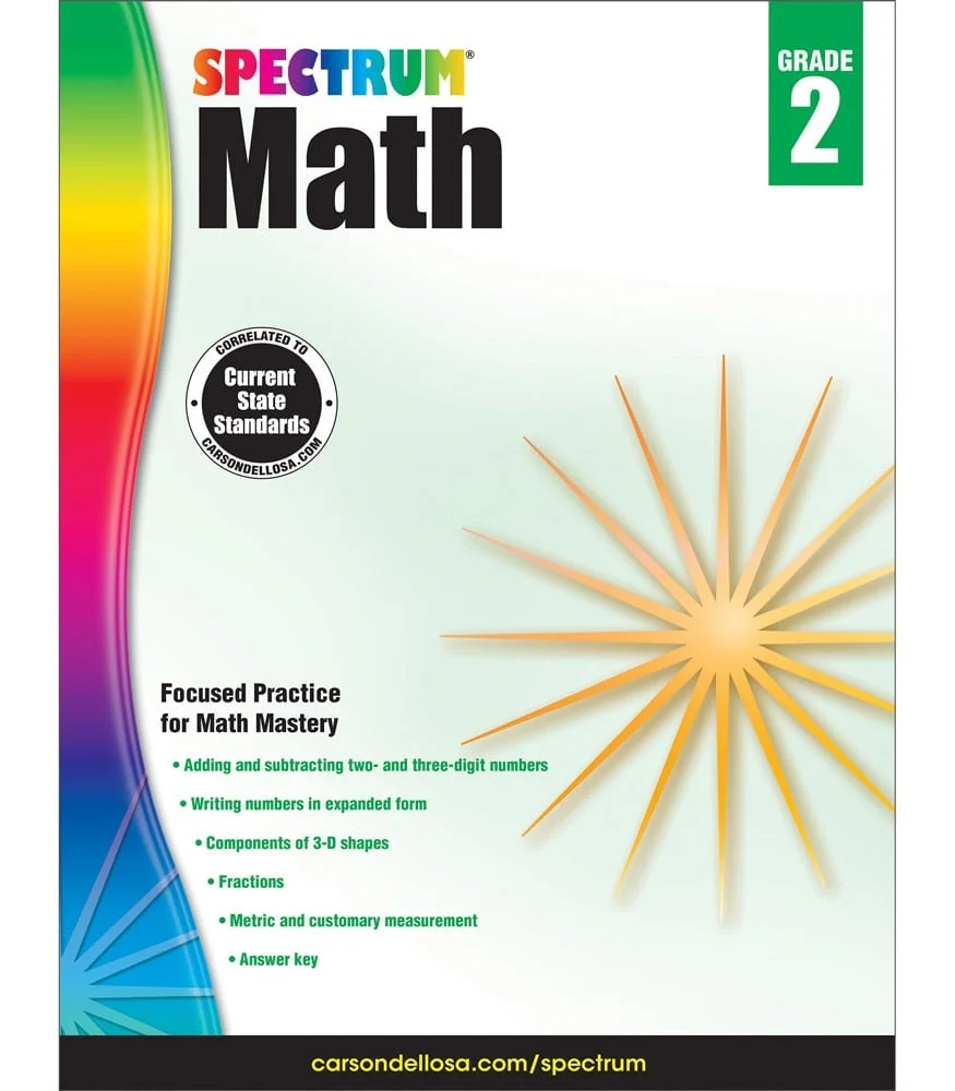 A book cover with the title of spectrum math 2.