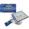 A box of scrabble tiles and a board