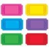A set of six different colored tickets.