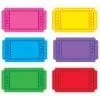 A set of six different colored tickets.