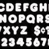 A black and white font with numbers