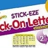 A stick-eze stick on letter set