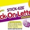 A box of stick-eze stick on letters