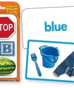 A picture of the blue flash cards.