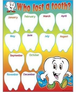A poster of the tooth with months and days.