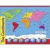 A map of the world with continents and oceans.
