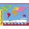 A map of the world with continents and oceans.