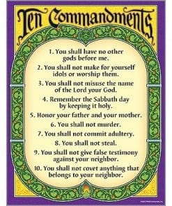 A poster of ten commandments with the words " ten commandments ".