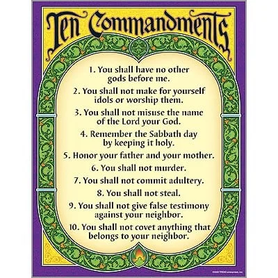 A poster of ten commandments with the words " ten commandments ".