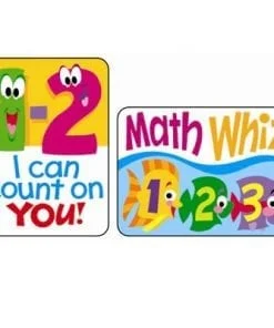 A set of two stickers with numbers and animals.