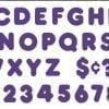 A purple font with numbers and letters