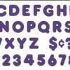 A purple font with numbers and letters