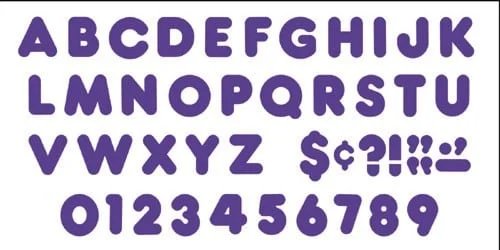 4-Inch Casual Ready Uppercase Letters: Purple