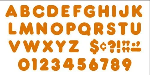 4-Inch Casual Ready Uppercase Letters: Orange