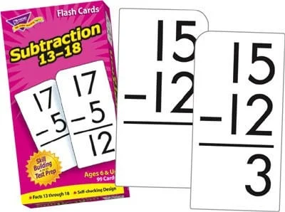 A set of cards with the numbers 1 3-1 8 on them.
