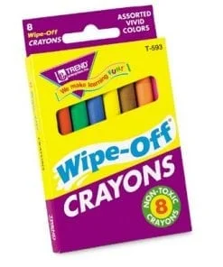 A package of crayons in different colors.