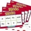 A set of three bingo cards with sight words.