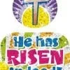 A group of Easter Symbols Sparkle Stickers with text.