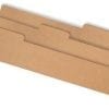 A cardboard divider is shown with three sections.