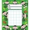 A monkey themed note pad with a green background.