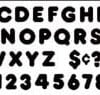 A black and white picture of the alphabet.