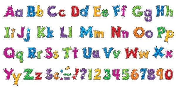 A set of colorful letters and numbers.