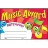 A music award with smiley faces and notes.