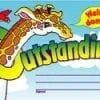 A giraffe with the words " outstanding ".