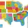 A map of the united states with all 5 0 states labeled.