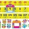 A number line with numbers 1 through 2 0 and owls.