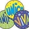 A group of three stickers that are on top of each other.