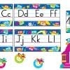 A classroom set of alphabet and numbers with colorful owls.