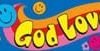 A colorful banner with the word god written in it.