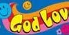 A colorful banner with the word god written in it.