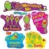 A set of six stickers with frogs on them.