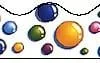A group of different colored balls on a white background.