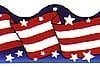 A red white and blue flag with stars