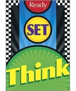 A poster with the words " think " and " ready " on it.