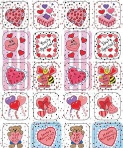 A bunch of stickers that are on the floor
