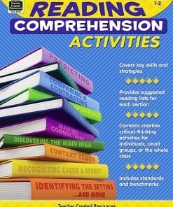 A stack of books with the words comprehension activities on top.