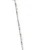 A white cane with a black handle and a black dot on it.