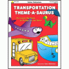 A book cover with an airplane, bus and car.