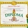 A diploma is shown with the word " diploma " on it.
