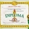 A diploma is shown with the word " diploma " on it.