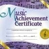 A certificate of achievement for a musician