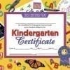A certificate of completion for a child 's kindergarten.