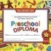 A certificate for the preschool diploma