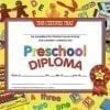 A certificate for the preschool diploma